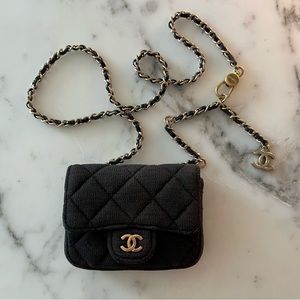 CHANEL classic jersey belt bag / USED with box and authenticity card